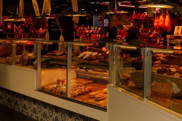 Uma Pastelaria Carnificina Misturada Uma Loja Boqueria Barcelona — Fotografia de Stock