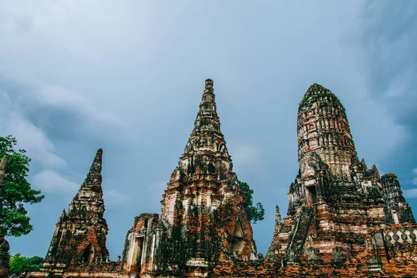 Detailní Záběr Chrámu Wat Phra Ram Městě Ayutthaya Thajsku — Stock fotografie