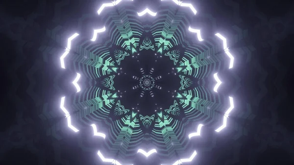 Eine Illustration Geometrischer Formen Aus Weißen Und Grünen Leuchtenden Lichtern — Stockfoto