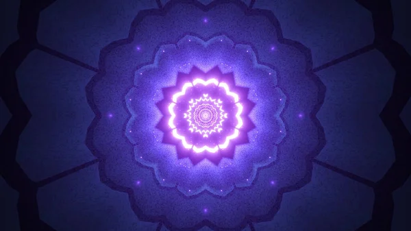 Ілюстрація Геометричних Форм Фіолетових Сяючих Вогнів Візерунком Калейдоскопа — стокове фото
