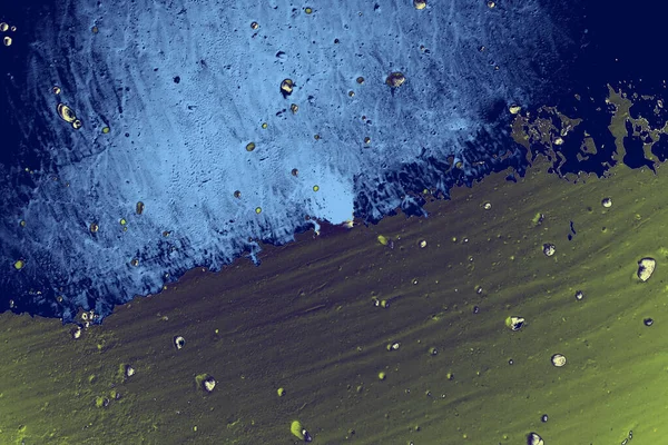 Een Abstracte Textuur Van Verweerde Olijfkleurige Verf Schilferend Blauw Geschilderde — Stockfoto