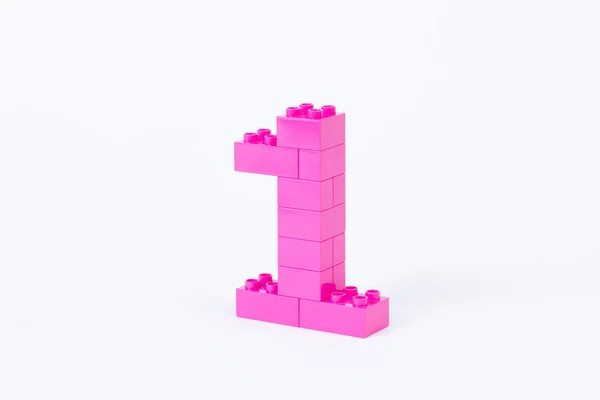 Numéro Fait Blocs Jouets Construction Isolés Sur Fond Blanc — Photo