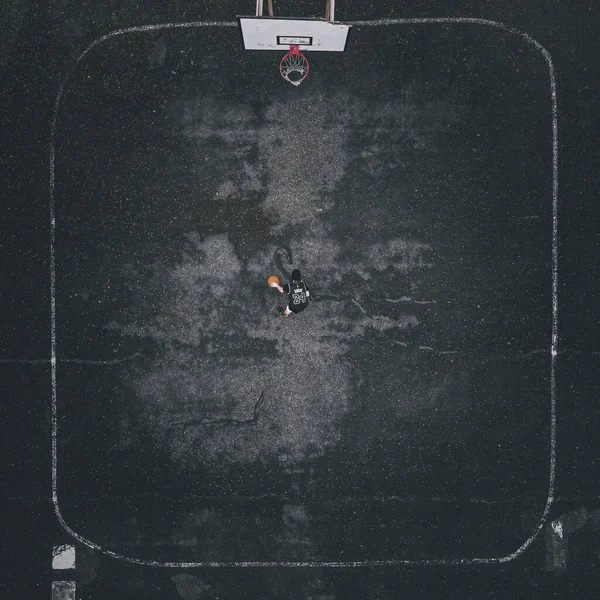 Luchtfoto Van Openbare Basketbalvelden Openlucht — Stockfoto