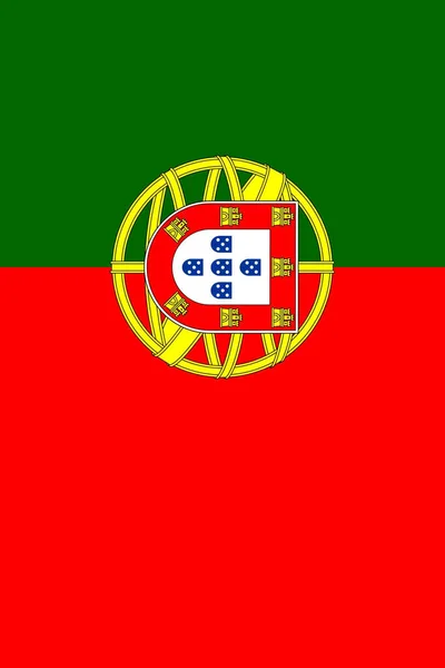 Vertikal Illustration Ikon Portugals Nationella Flagga — Stockfoto