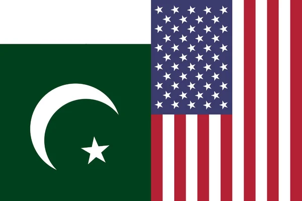 Close Seup Pakistan United States America Vertical National Flags Background — Photo