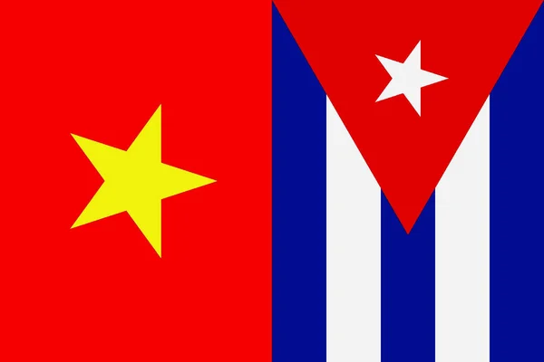 Icône Des Drapeaux Nationaux Vietnam Cuba — Photo