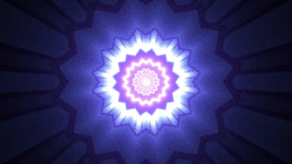 Eine Illustration Geometrischer Formen Blau Leuchtender Lichter Mit Einem Kaleidoskopmuster — Stockfoto