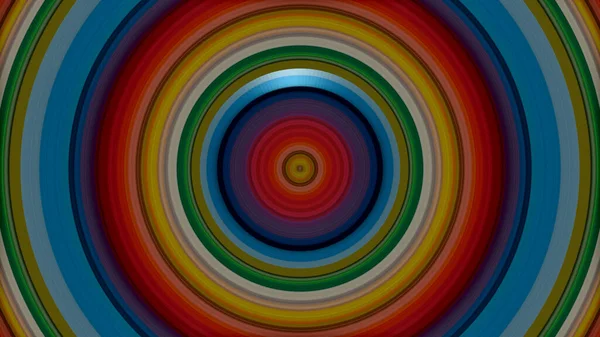 Een Weergave Van Regenboogkleurcirkels Met Verplaatsingseffect Cirkelvormige Beweging — Stockfoto