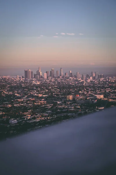 Eine Vertikale Luftaufnahme Des Stadtbildes Von Los Angeles Aufgenommen Einem — Stockfoto