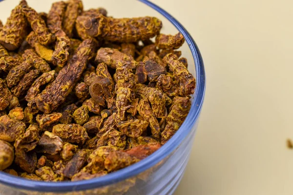 Selective Focus Closeup Glass Dried Carnation Spices — Stock Photo, Image