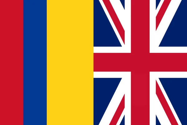 Primo Piano Delle Bandiere Nazionali Verticali Colombia Regno Unito Nell — Foto Stock
