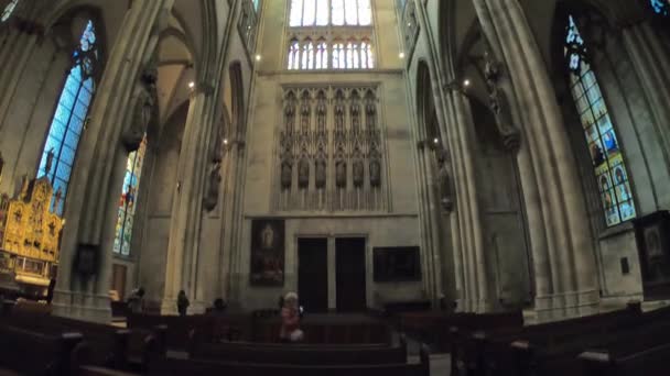 Wnętrze Katedry Kolońskiej Kolner Dom Rzymskokatolicki Kościół Katedralny Jest Największy — Wideo stockowe
