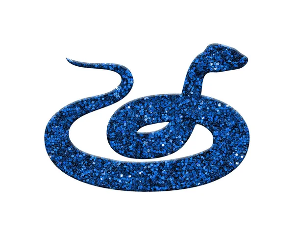 Μια Απεικόνιση Του Φιδιού Μπλε Ζώο Glitter — Φωτογραφία Αρχείου