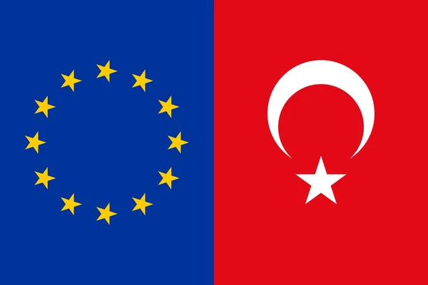 Die Nationalflaggen Ikone Der Und Der Türkei — Stockfoto