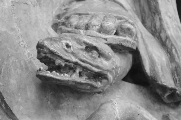 Brussels Belgium Oct 2014 Picture Black White Close Stone Snake — Stock Photo, Image