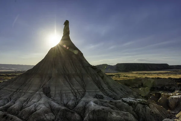 Una Montagna Della Castildetierra Creata Dall Erosione Nel Deserto Bardenas — Foto Stock