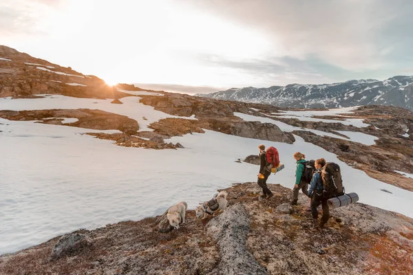 Sisimiut Danemark Mai 2020 Groupe Randonneurs Pleine Nature Groenland — Photo