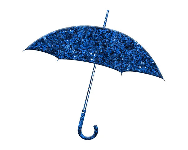 Illustration Umbrella Blue Glitter — Stock Photo, Image