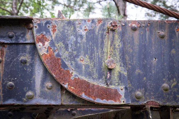 Een Close Shot Van Oude Roestige Detail Van Een Verlaten — Stockfoto