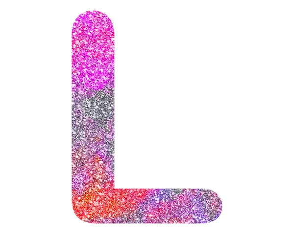 Een Geïsoleerde Illustratie Van Letter Bestaande Uit Kleurrijke Glitter Witte — Stockfoto