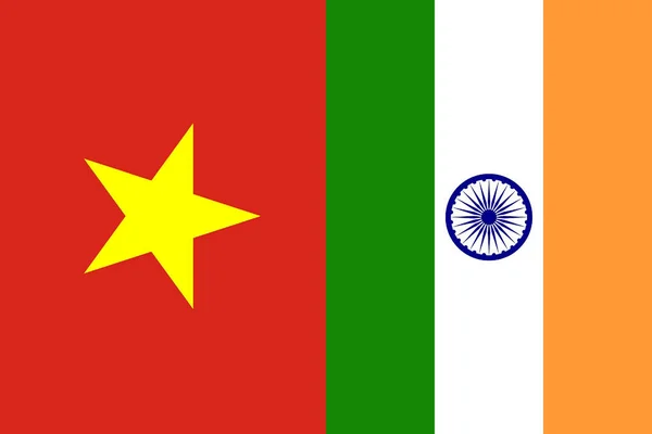 Icono Las Banderas Nacionales Vietnam India —  Fotos de Stock