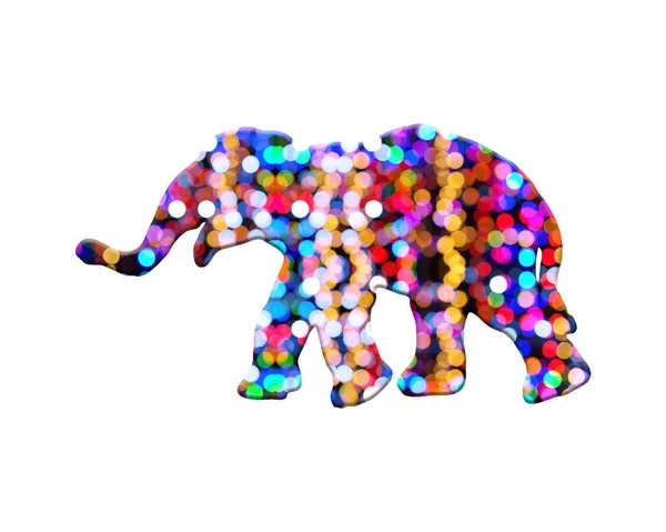 Illustration Elefant Ett Färgstarkt Mönster Isolerad Vit Bakgrund — Stockfoto