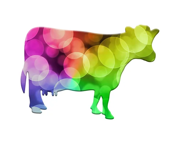 Een Illustratie Van Een Koe Dier Logo Icoon Aquarel — Stockfoto