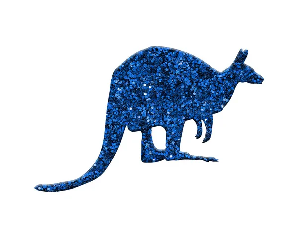 Ilustracja Kangaroo Niebieski Zwierzê Brokat — Zdjęcie stockowe