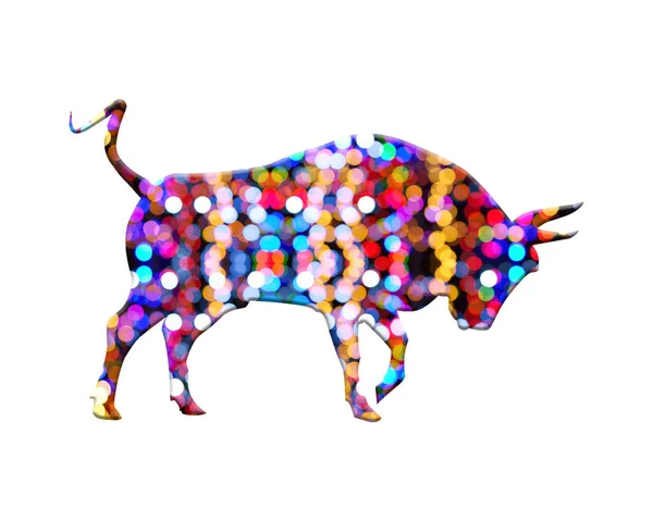 Illustration Animal Paillettes Vache Taureau — Photo