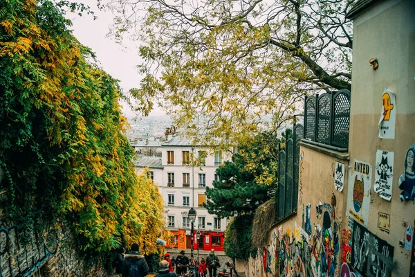 Paris França Outubro 2017 Imagem Vista Urbana Das Pessoas Que — Fotografia de Stock