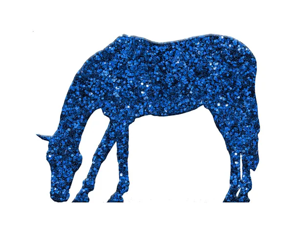 Eine Abbildung Eines Pferdes Einem Glitzernden Muster Auf Weißem Hintergrund — Stockfoto
