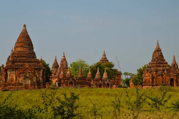 Hermoso Plano Templo Bagan Myanmar Birmania —  Fotos de Stock