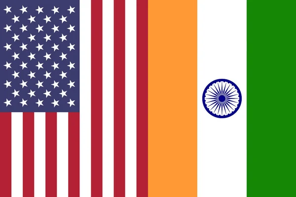 Икона Национальных Флагов Сша Индии — стоковое фото