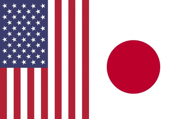 Ikona Národních Vlajek Usa Japonska — Stock fotografie