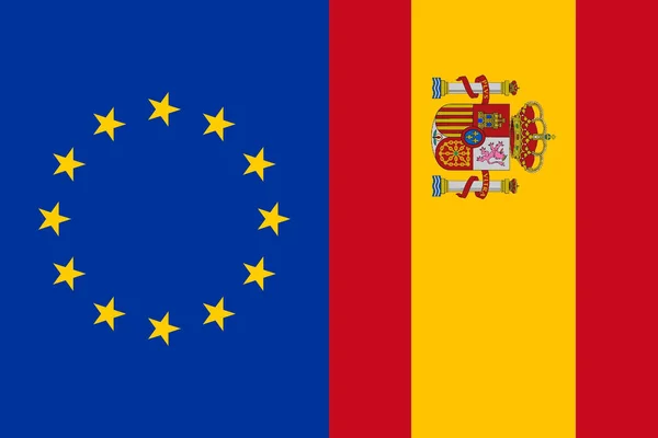 Ikonen För Nationella Flaggor Och Spanien — Stockfoto