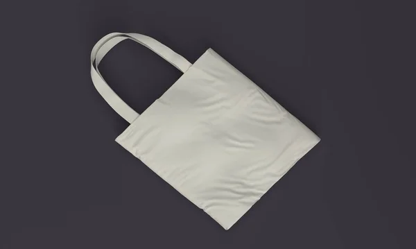 Eco Canvas Tote Bag Isolated Black Background — Stock Photo, Image