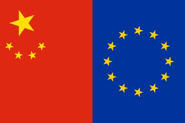 Εικονίδιο Των Εθνικών Σημαιών Της Κίνας Και Της — Φωτογραφία Αρχείου