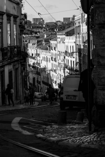 Barcelona Portugal Marzo 2020 Imagen Blanco Negro Barcelona Con Vista —  Fotos de Stock