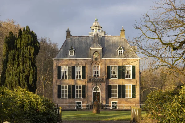 Vorden Netherlands Jan 2021 Brightly Sunset Lit Stately Castle Den — Stockfoto
