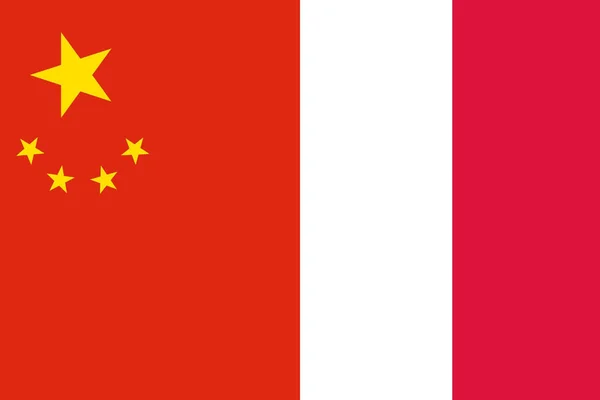 Εικόνα Των Εθνικών Σημαιών Της Κίνας Και Της Πολωνίας — Φωτογραφία Αρχείου