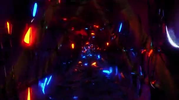 Renkli Neon Işıkları Olan Soyut Geleceksel Arkaplan — Stok video