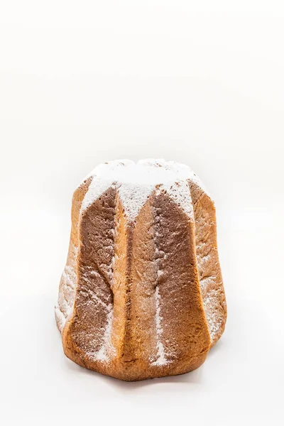 Verticaal Schot Van Traditionele Italiaanse Dessert Pandoro Witte Achtergrond — Stockfoto