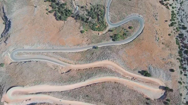 Breathtakingly Steep Curvy Roads Climbing Coastal Cliffs Sfakia Region Southern — Stock Photo, Image