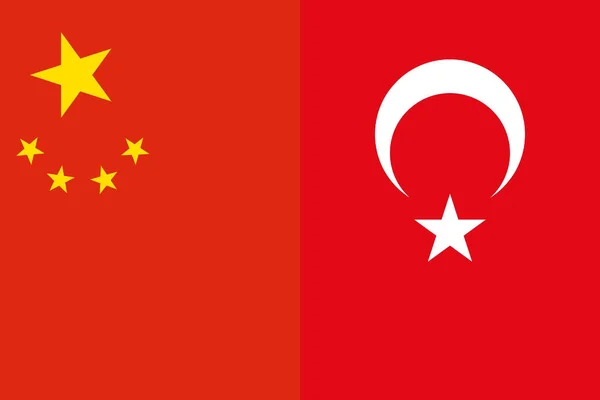 Die Ikone Der Nationalflaggen Chinas Und Der Türkei — Stockfoto