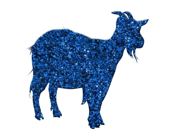 Illustration Goat Glittery Pattern White Background — Stock Photo, Image