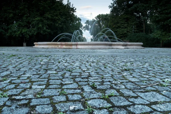 Una Splendida Vista Sulla Fontana Del Parco Circondata Alberi — Foto Stock