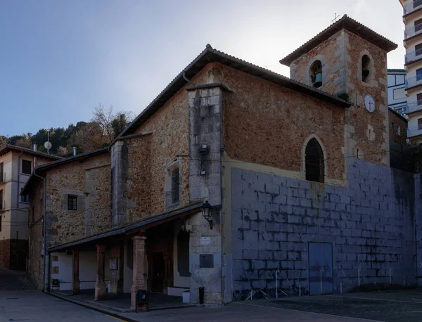 Kerk Van San Nicolas Bari Bij Daglicht Elantxobe Spanje — Stockfoto