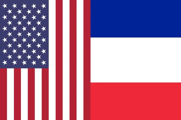 Ikona Flag Narodowych Usa Francji — Zdjęcie stockowe