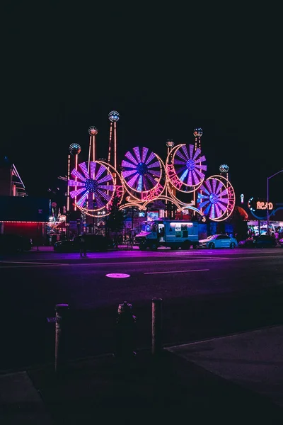 Brooklyn Vereinigte Staaten März 2020 Nachtbeleuchtung Luna Park Coney Island — Stockfoto