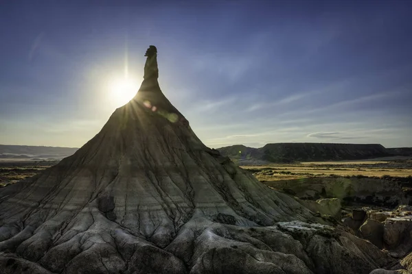 Una Montagna Della Castildetierra Creata Dall Erosione Nel Deserto Bardenas — Foto Stock